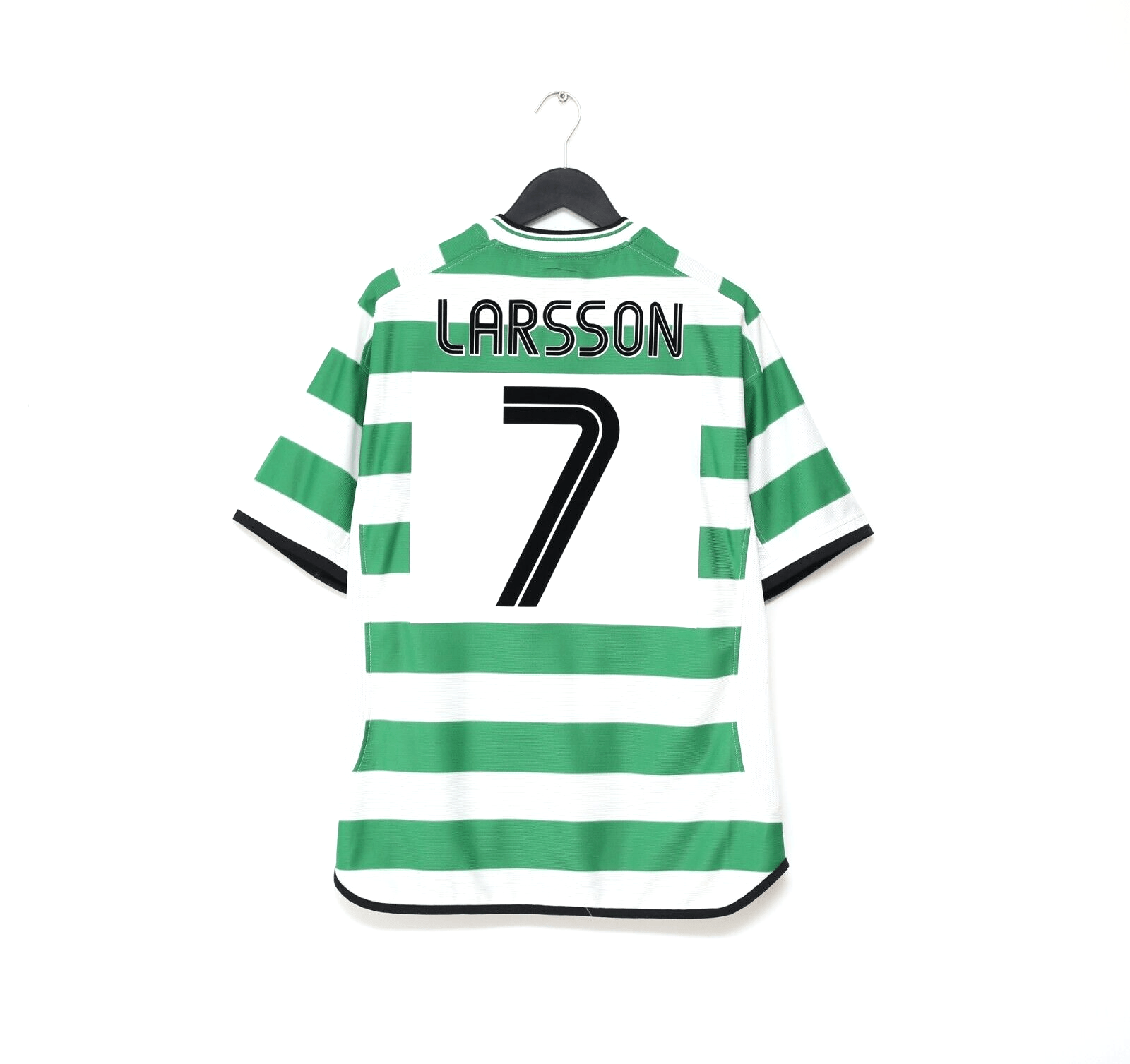 2001/03 LARSSON #7 Celtic Umbro European Home Football Shirt (L)