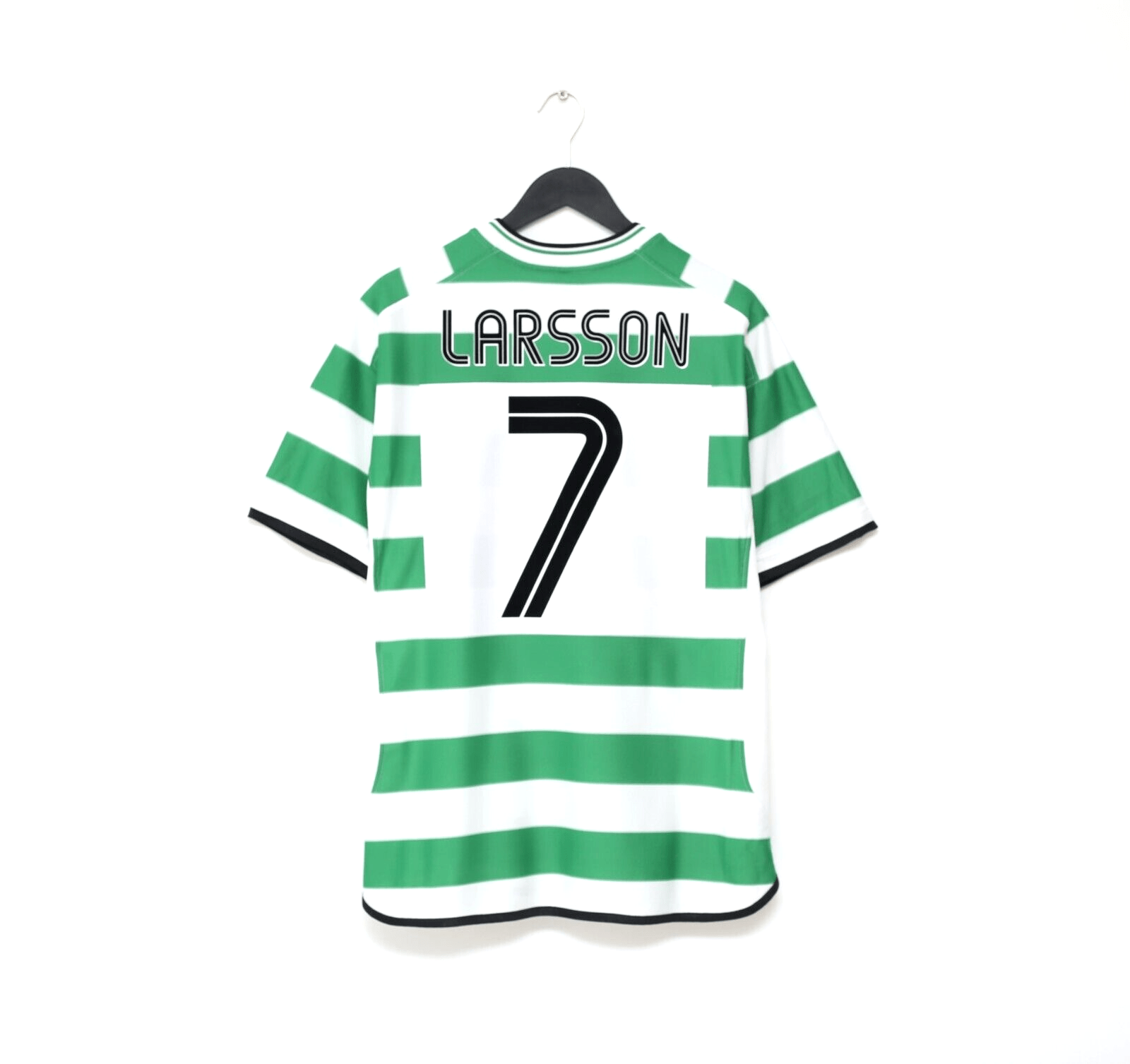 2001/03 LARSSON #7 Celtic Umbro European Home Football Shirt (L)