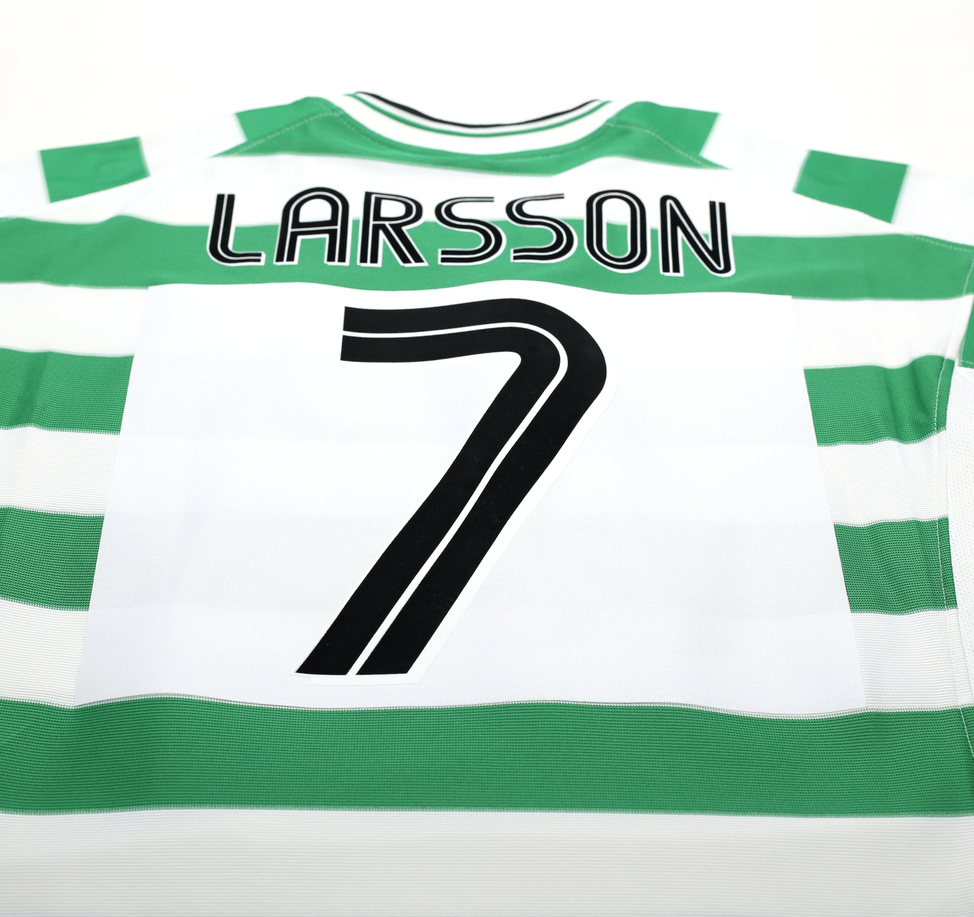 2001/03 LARSSON #7 Celtic Umbro European Home Football Shirt (L)