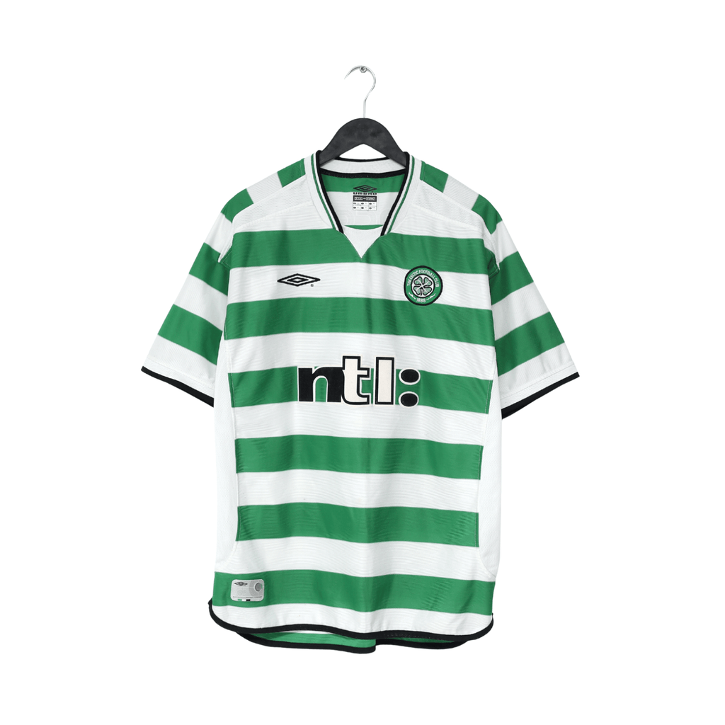 2001/03 LARSSON #7 Celtic Umbro European Home Football Shirt (XL)