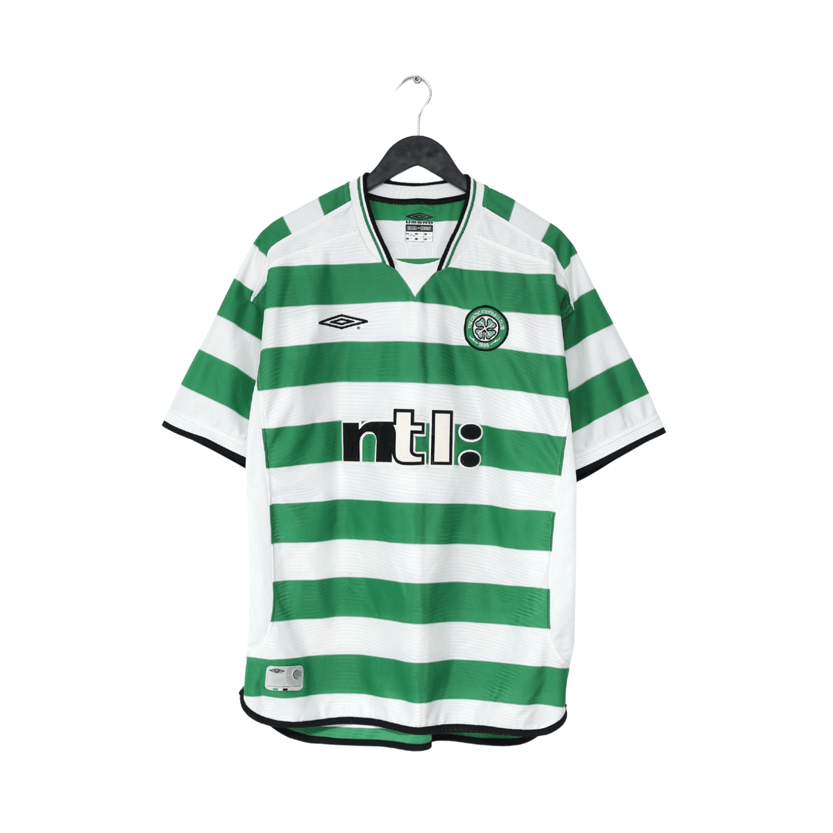 2001/03 LARSSON #7 Celtic Umbro European Home Football Shirt (XL)