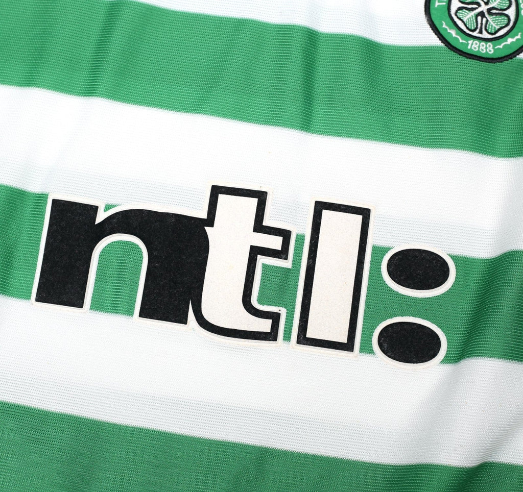 2001/03 LARSSON #7 Celtic Umbro European Home Football Shirt (XL)