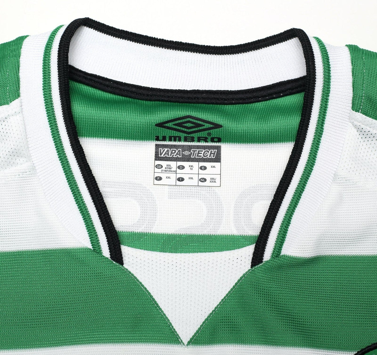 2001/03 LARSSON #7 Celtic Umbro European Home Football Shirt (XXL)