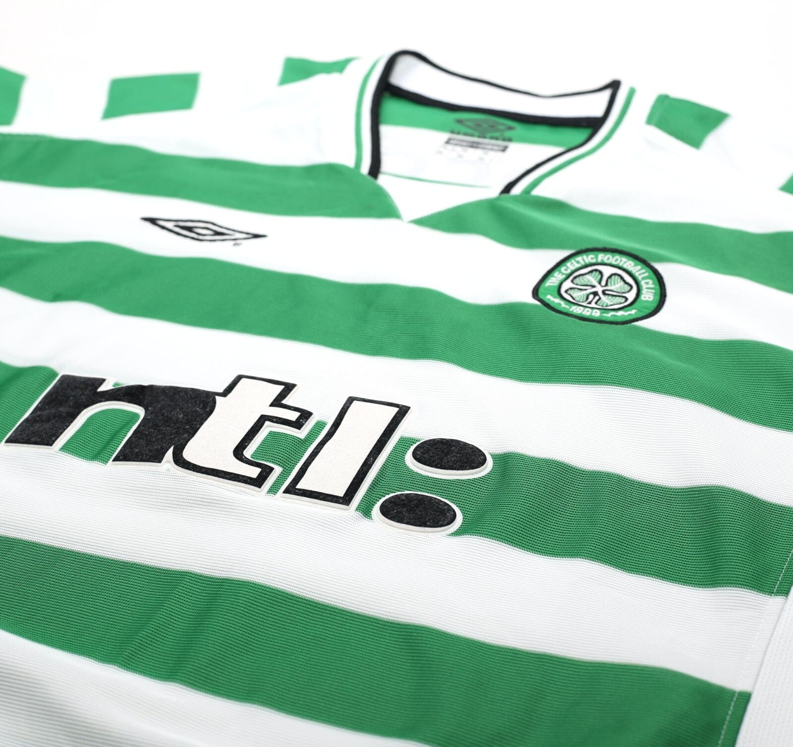 2001/03 LARSSON #7 Celtic Umbro European Home Football Shirt (XXL)