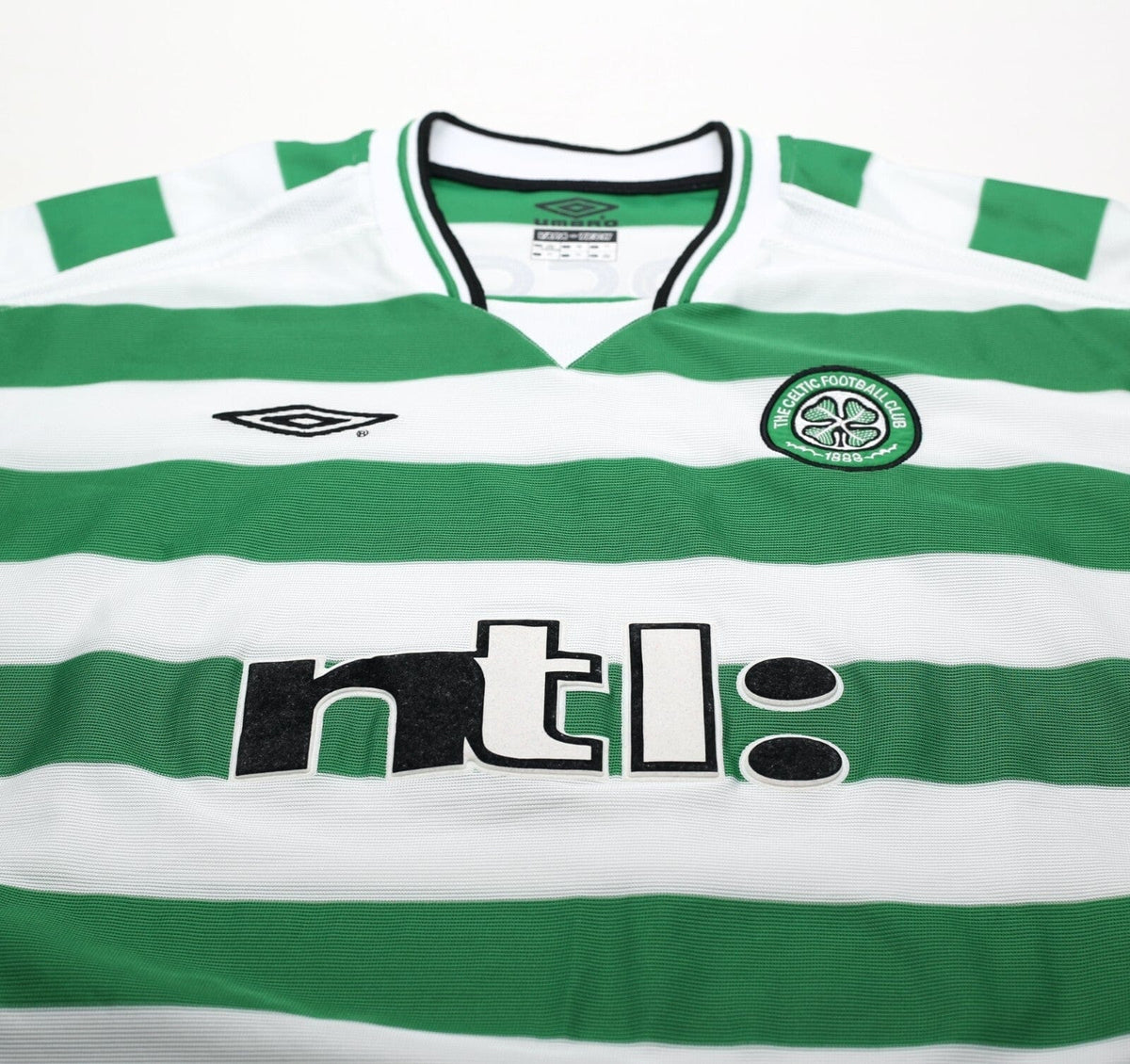 2001/03 LARSSON #7 Celtic Umbro European Home Football Shirt (XXL)