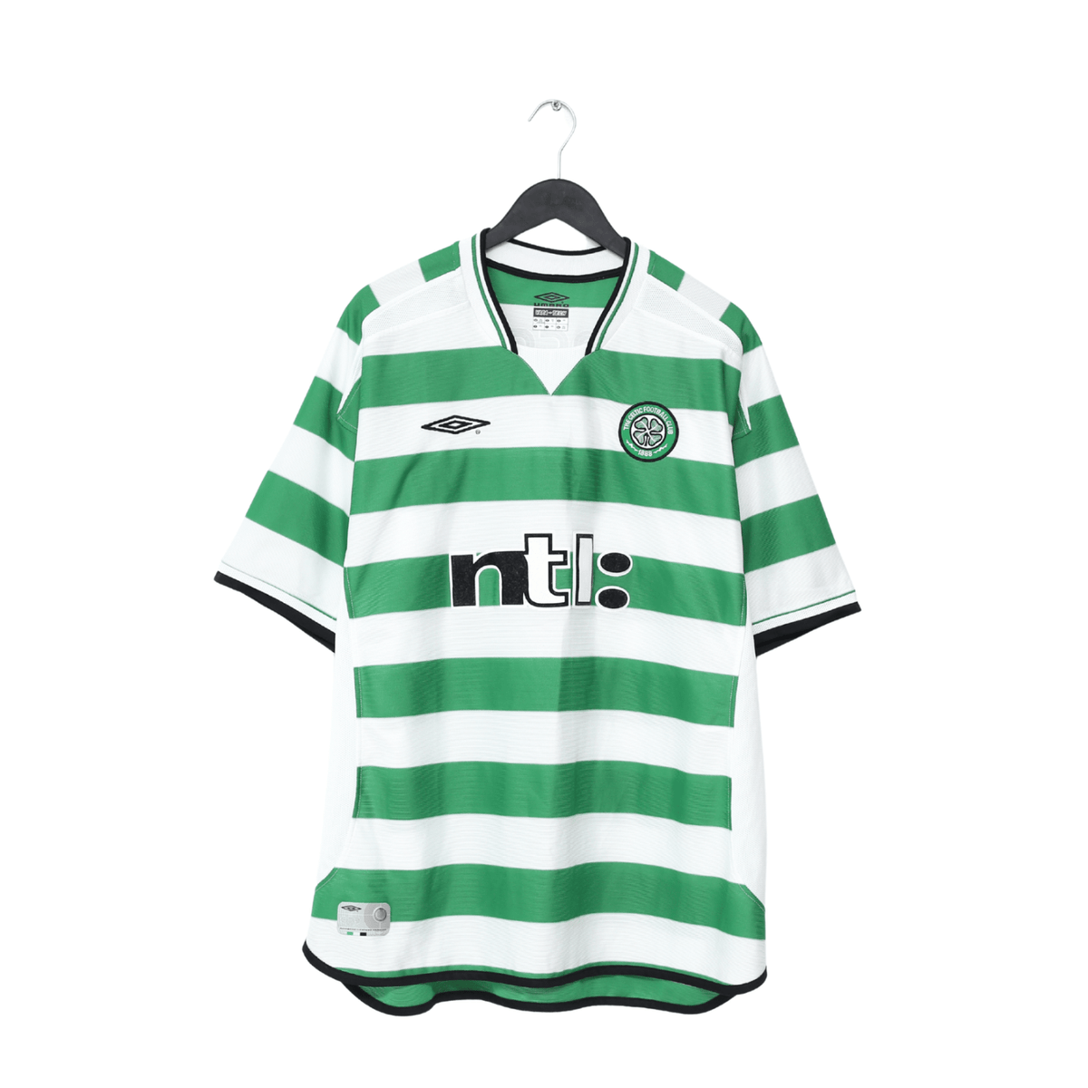 2001/03 LARSSON #7 Celtic Umbro European Home Football Shirt (XXL)