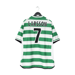 2001/03 LARSSON #7 Celtic Umbro European Home Football Shirt (XXL)