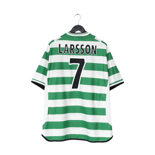 2001/03 LARSSON #7 Celtic Umbro European Home Football Shirt (XXL)