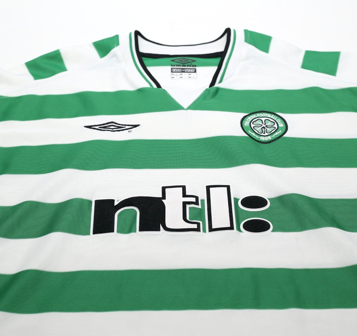 2001/03 LARSSON #7 Celtic Umbro European Home Football Shirt (XXL)