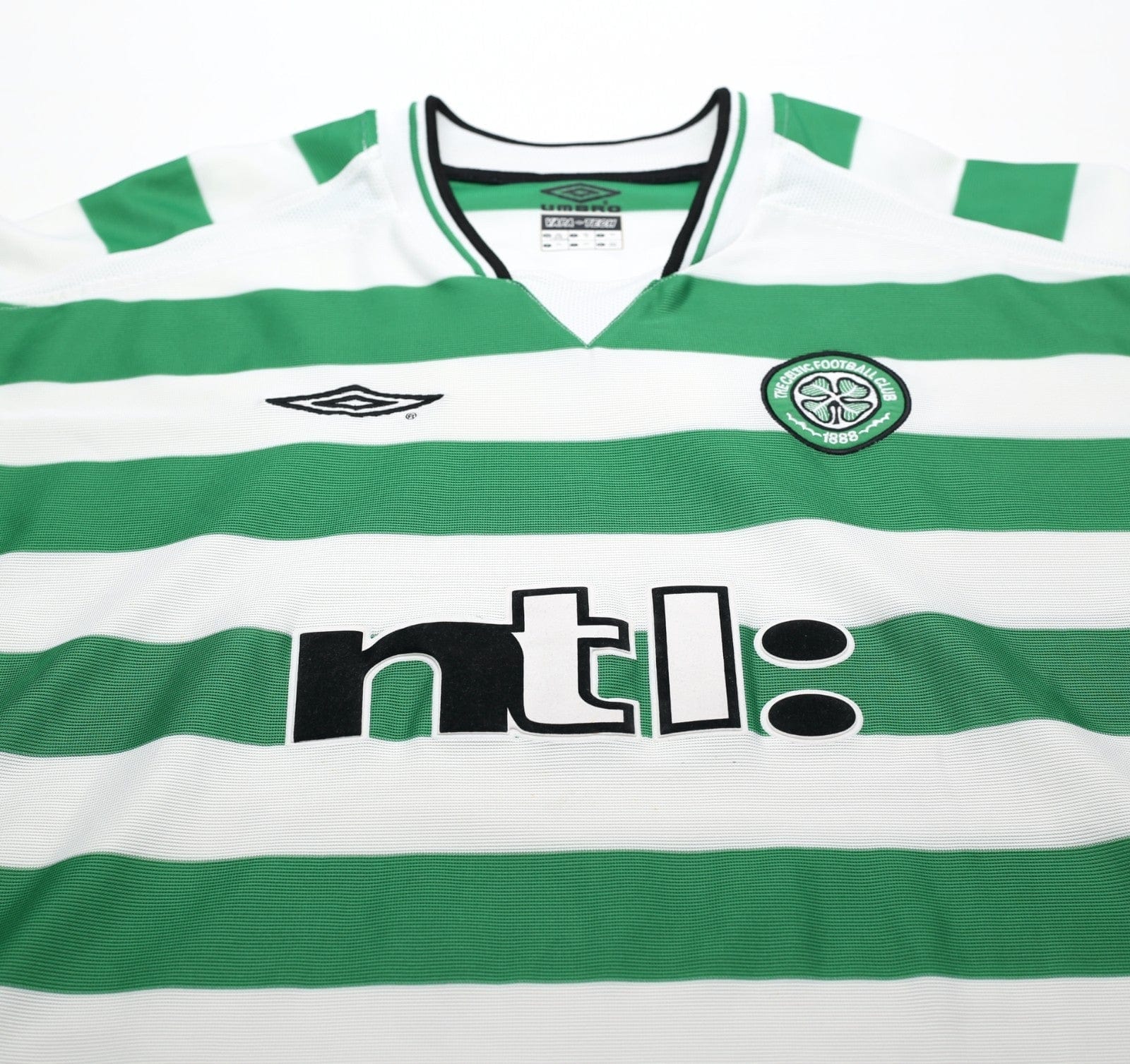 2001/03 LARSSON #7 Celtic Umbro European Home Football Shirt (XXL)
