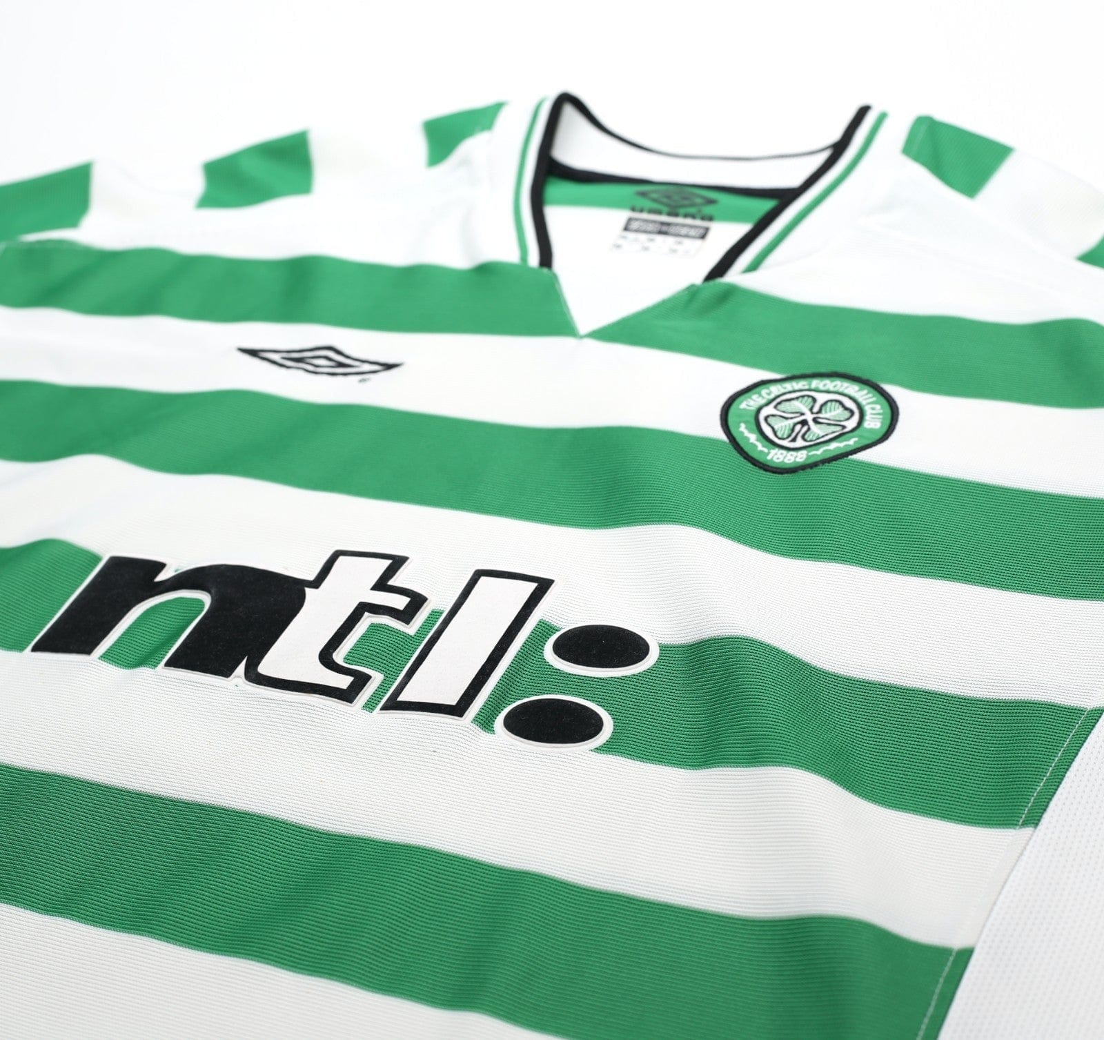 2001/03 LARSSON #7 Celtic Umbro European Home Football Shirt (XXL)