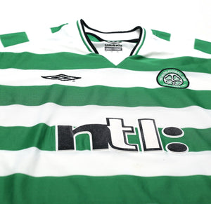 2001/03 LARSSON #7 Celtic Umbro UCL Home Football Shirt (L)