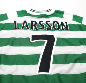 2001/03 LARSSON #7 Celtic Umbro UCL Home Football Shirt (L)