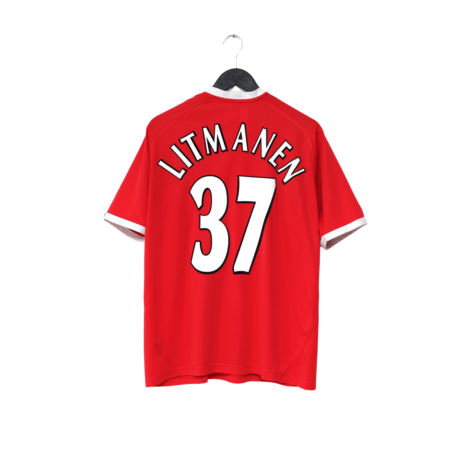 2001/03 Litmanen #37 Liverpool Vintage Reebok European Home Football Shirt (L)