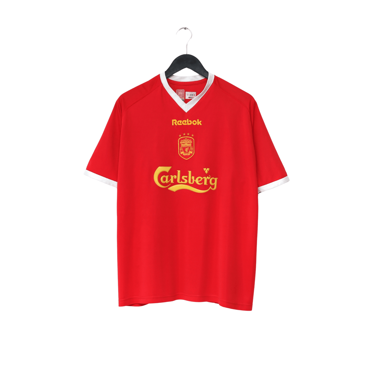 2001/03 Litmanen #37 Liverpool Vintage Reebok European Home Football Shirt (L)