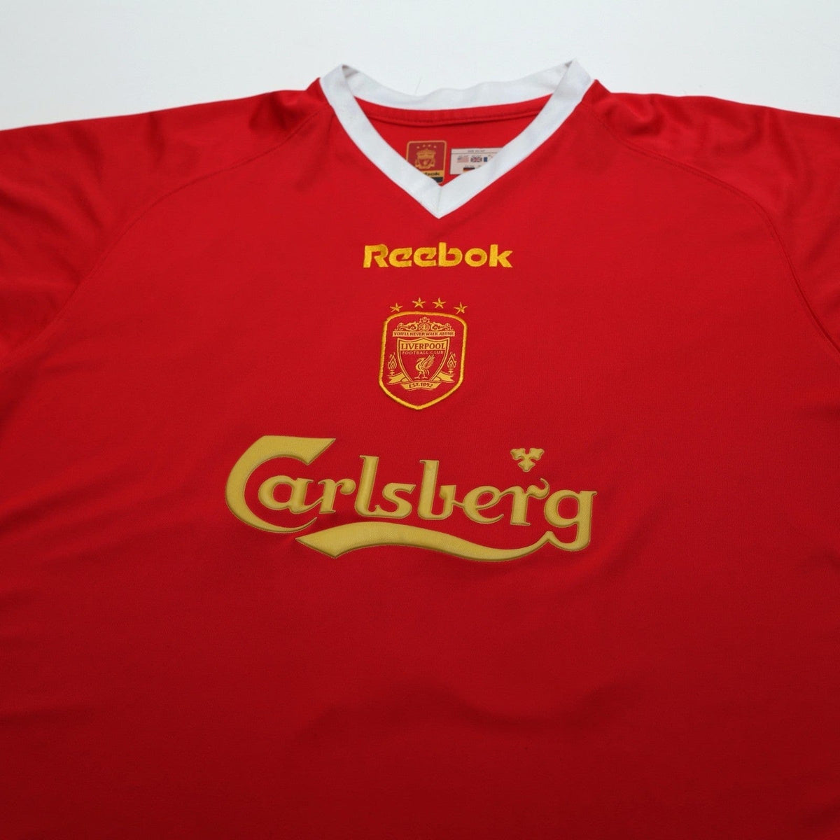 2001/03 Litmanen #37 Liverpool Vintage Reebok European Home Football Shirt (L)