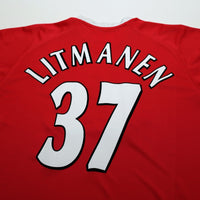 2001/03 Litmanen #37 Liverpool Vintage Reebok European Home Football Shirt (L)