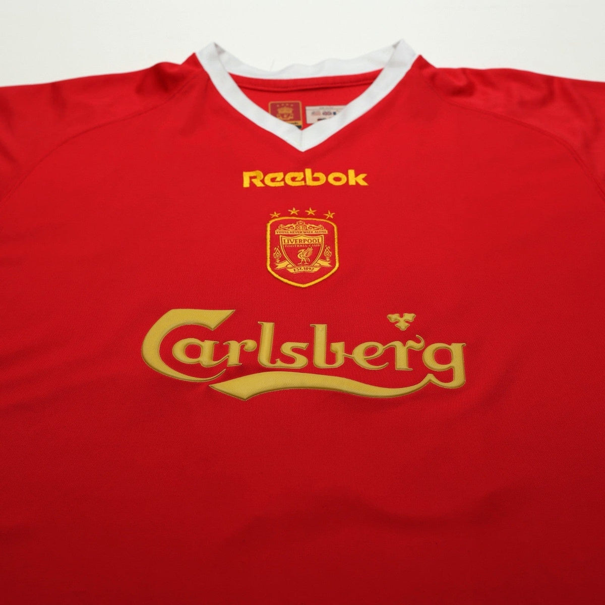 2001/03 Litmanen #37 Liverpool Vintage Reebok European Home Football Shirt (L)