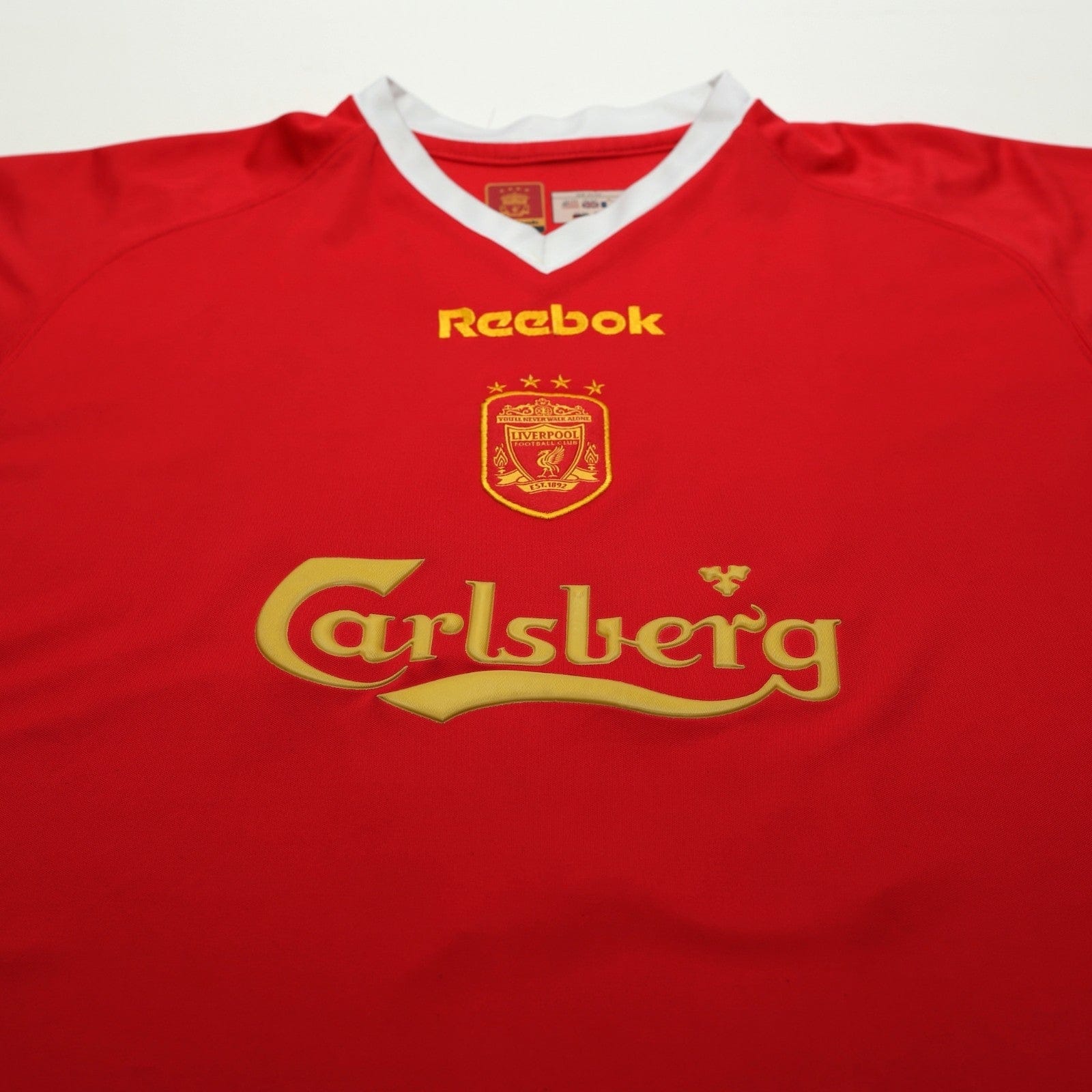 2001/03 Litmanen #37 Liverpool Vintage Reebok European Home Football Shirt (L)