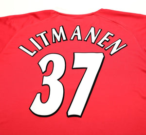 2001/03 LITMANEN #37 Liverpool Vintage Reebok UCL Home Football Shirt (XL)