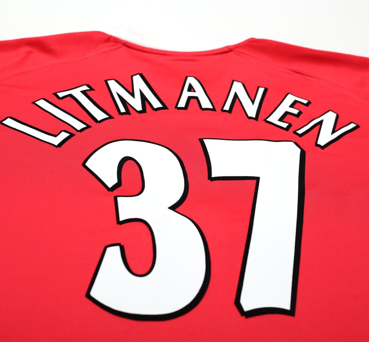 2001/03 LITMANEN #37 Liverpool Vintage Reebok UCL Home Football Shirt (XL)