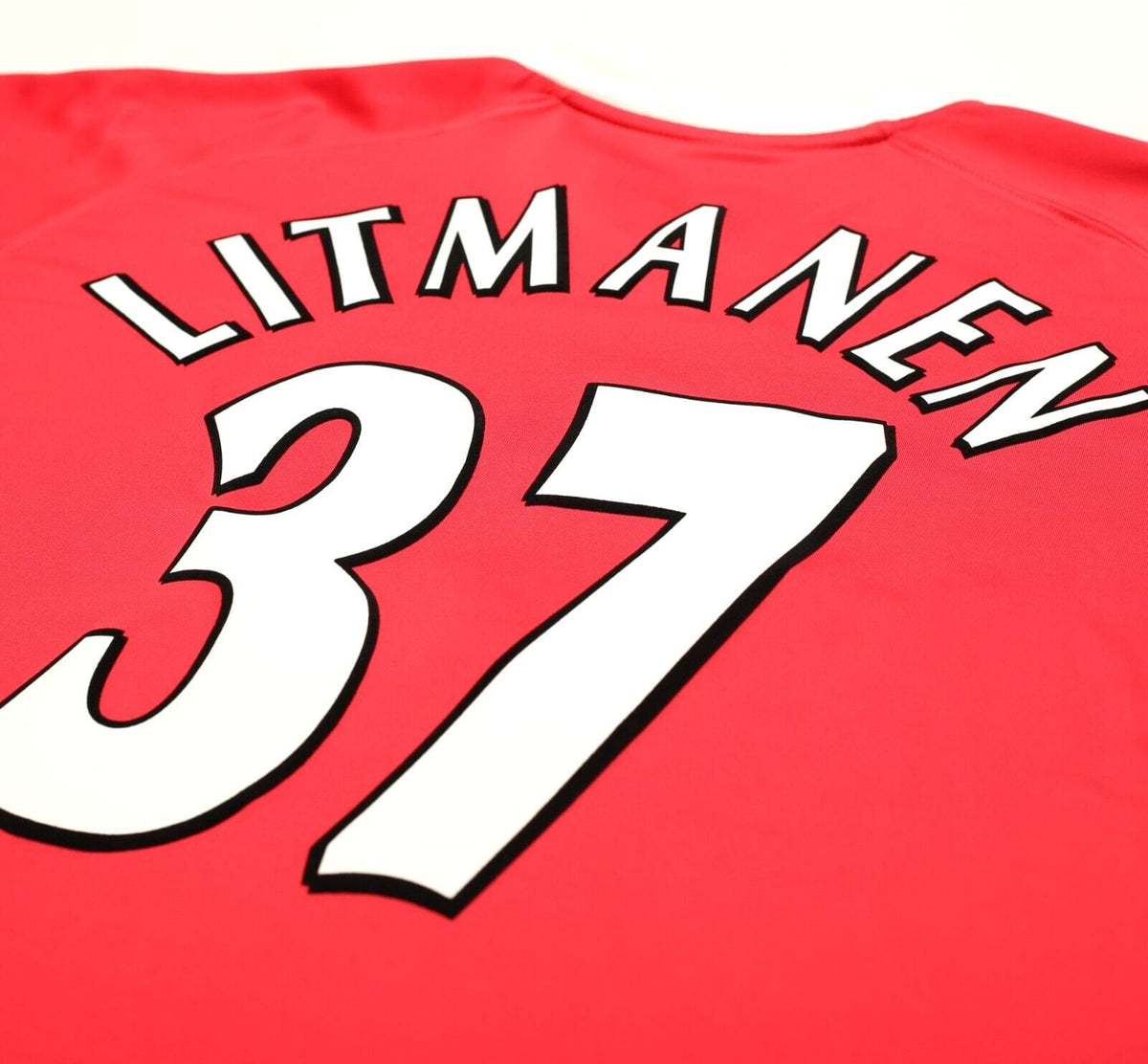 2001/03 LITMANEN #37 Liverpool Vintage Reebok UCL Home Football Shirt (XL)