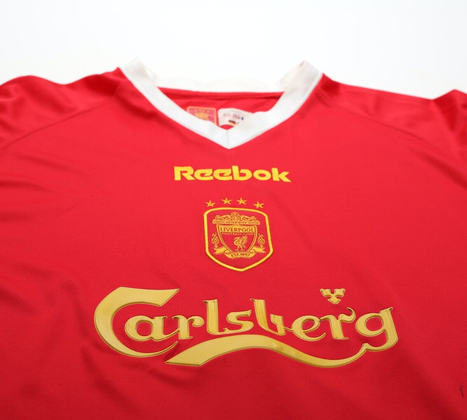 2001/03 LIVERPOOL Vintage Reebok UCL Home Football Shirt Jersey (L