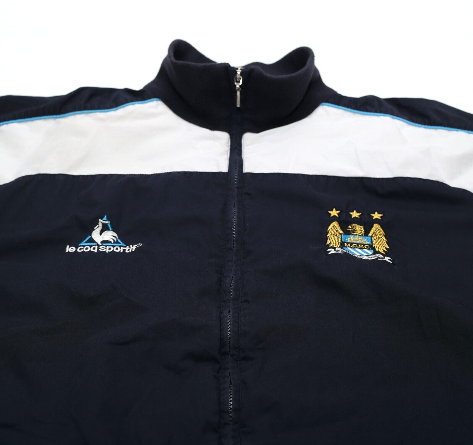 2001/03 MANCHESTER CITY Vintage le coq sportif Football Track Top Jacket (L)