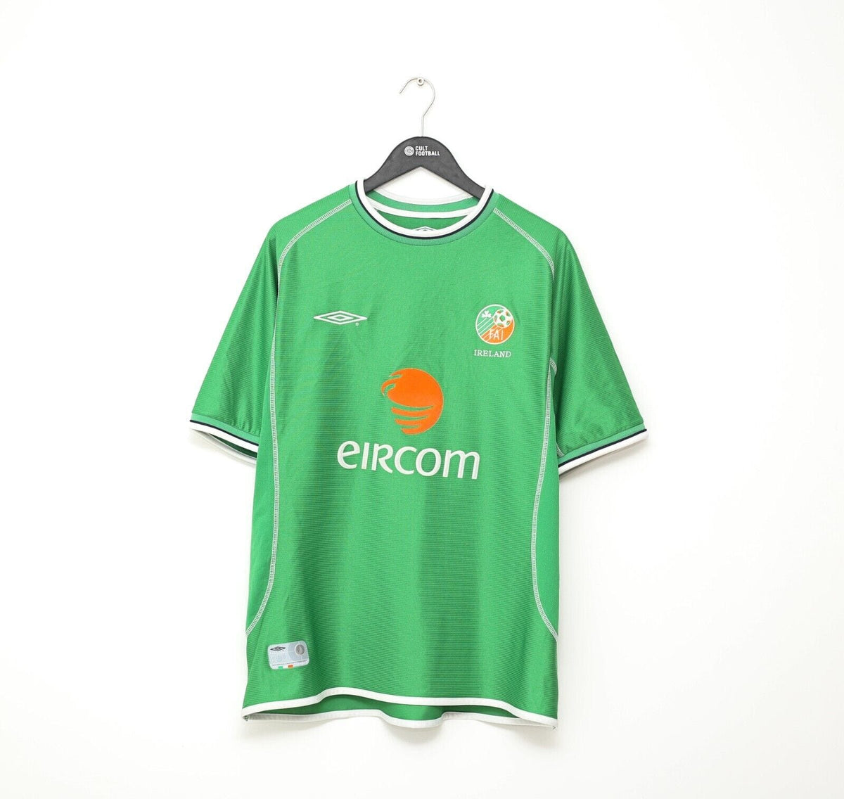 2001/03 R. KEANE #10 Ireland Vintage Umbro Home Football Shirt (L) World Cup 02
