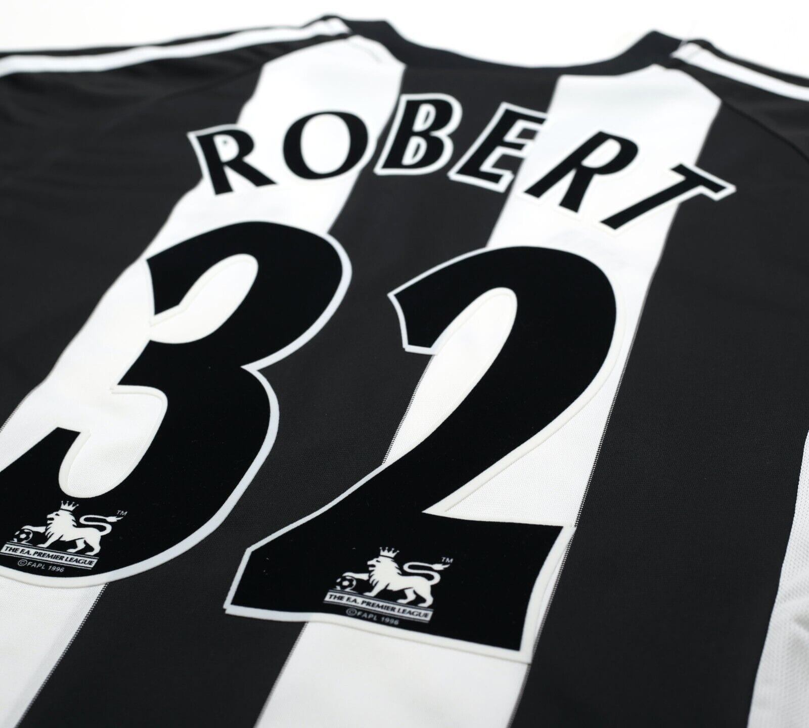 2001/03 ROBERT #32 Newcastle United Vintage adidas Home Football Shirt (M)