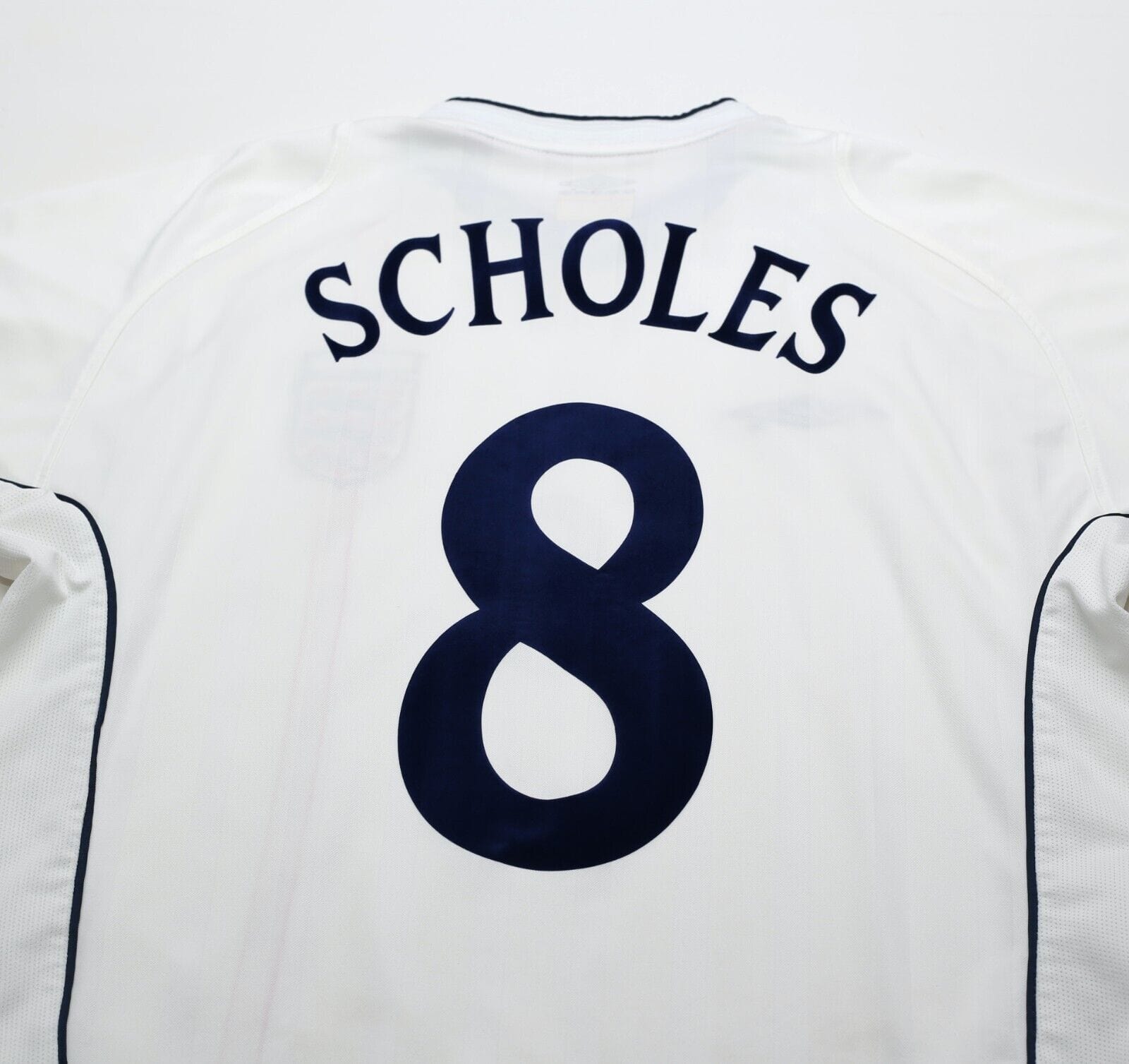 2001/03 SCHOLES #8 England Vintage Umbro Home Football Shirt (L) World Cup 2002