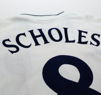 2001/03 SCHOLES #8 England Vintage Umbro Home Football Shirt (L) World Cup 2002