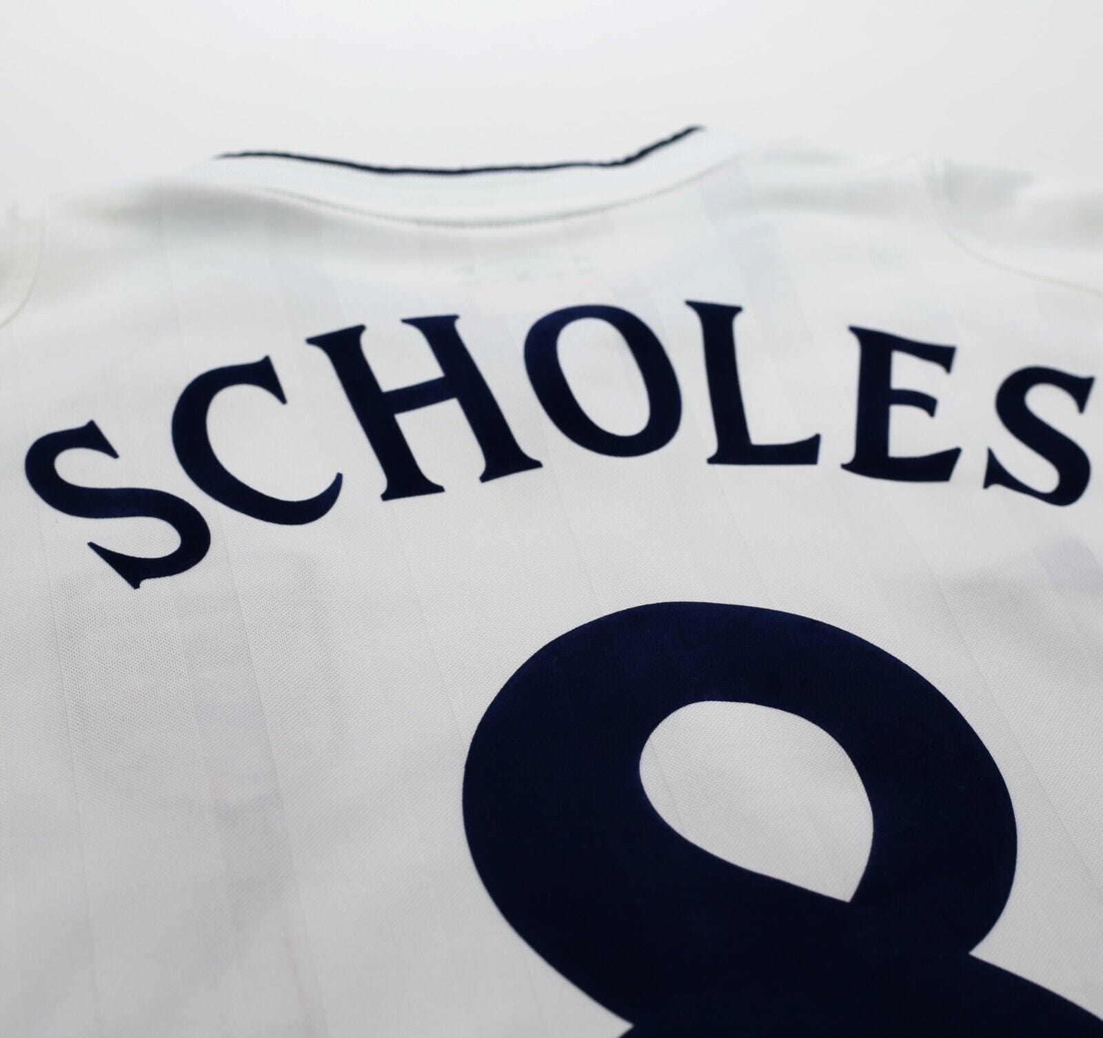 2001/03 SCHOLES #8 England Vintage Umbro Home Football Shirt (L) World Cup 2002