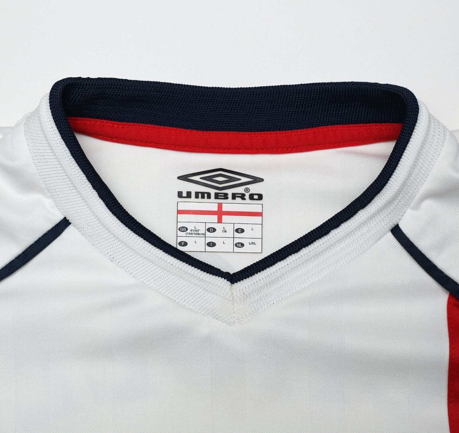 2001/03 SCHOLES #8 England Vintage Umbro Home Football Shirt (L) World Cup 2002