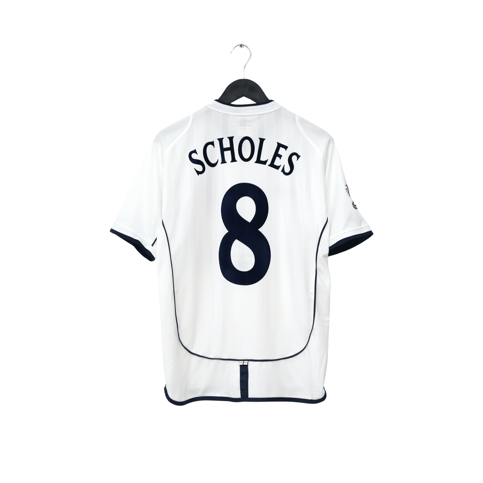 2001/03 Scholes #8 England Vintage Umbro Home Football Shirt (M) Brazil 2002 WC