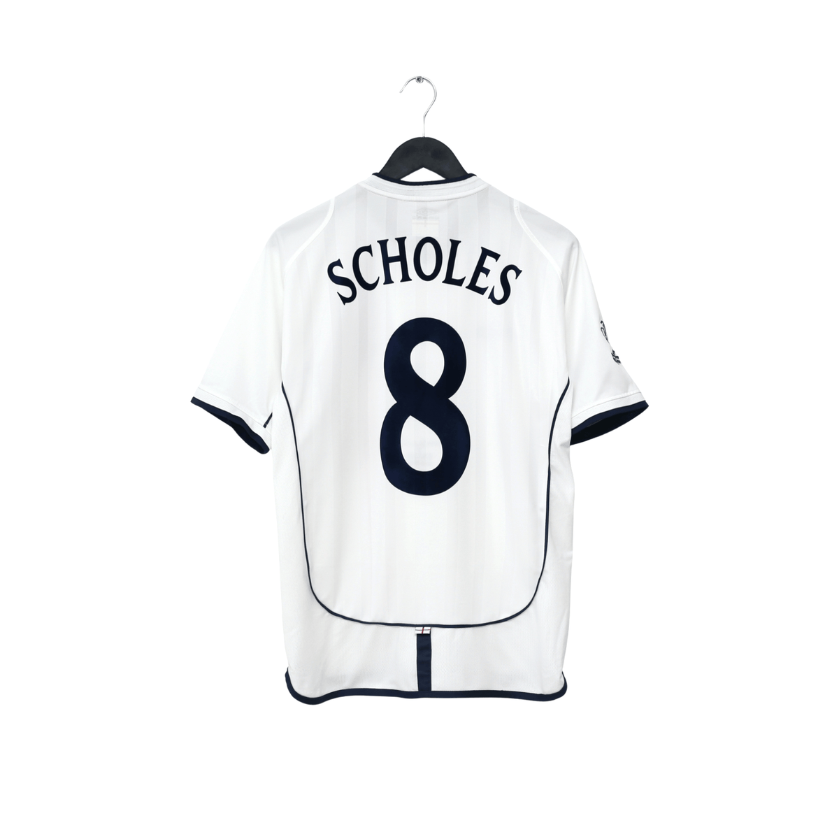 2001/03 Scholes #8 England Vintage Umbro Home Football Shirt (M) Brazil 2002 WC