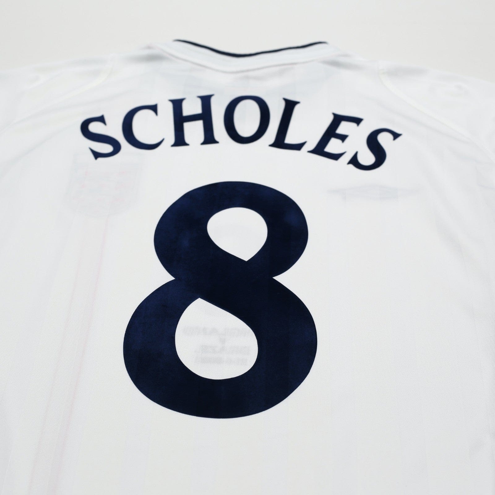 2001/03 Scholes #8 England Vintage Umbro Home Football Shirt (M) Brazil 2002 WC