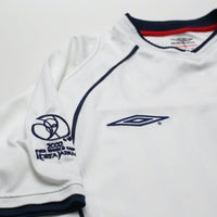 2001/03 Scholes #8 England Vintage Umbro Home Football Shirt (M) Brazil 2002 WC