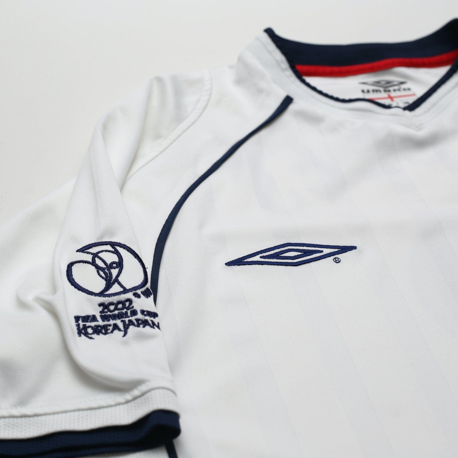 2001/03 Scholes #8 England Vintage Umbro Home Football Shirt (M) Brazil 2002 WC