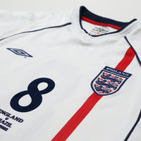 2001/03 Scholes #8 England Vintage Umbro Home Football Shirt (M) Brazil 2002 WC