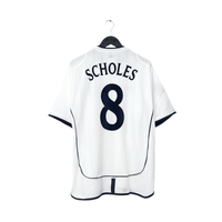 2001/03 Scholes #8 England Vintage Umbro Home Football Shirt (XL) Brazil 2002 WC