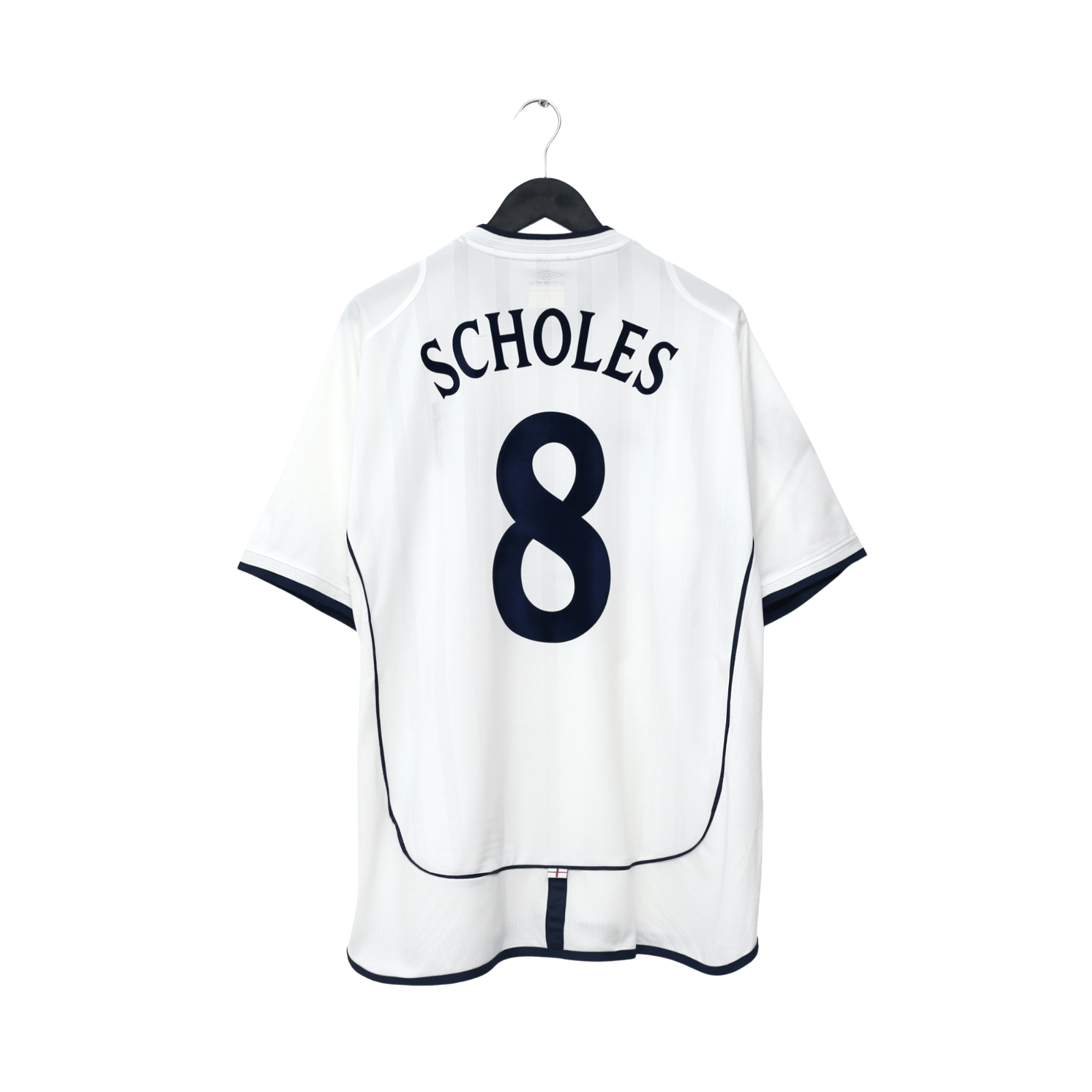 2001/03 Scholes #8 England Vintage Umbro Home Football Shirt (XL) Brazil 2002 WC