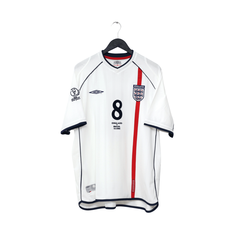 2001/03 Scholes #8 England Vintage Umbro Home Football Shirt (XL) Brazil 2002 WC