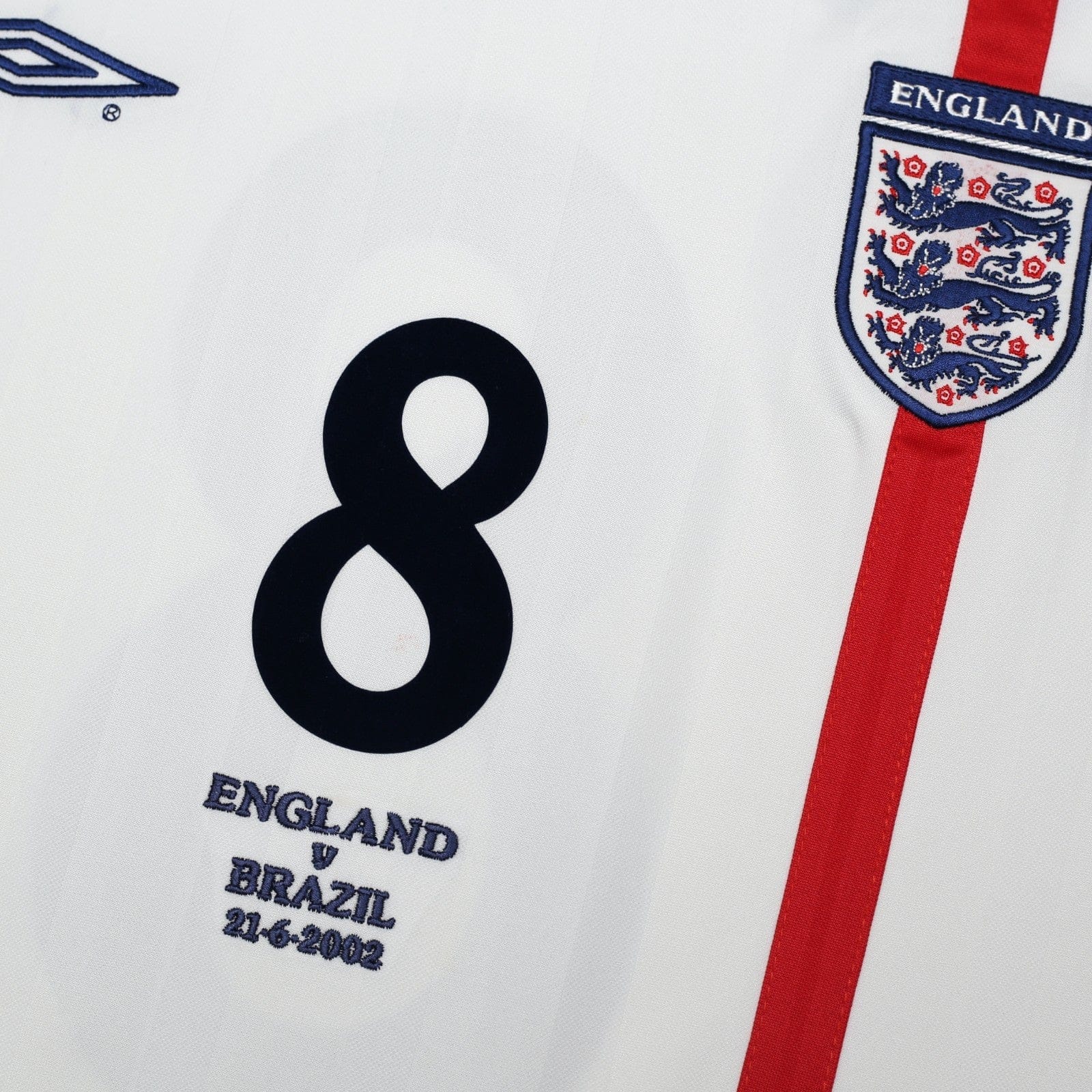 2001/03 Scholes #8 England Vintage Umbro Home Football Shirt (XL) Brazil 2002 WC