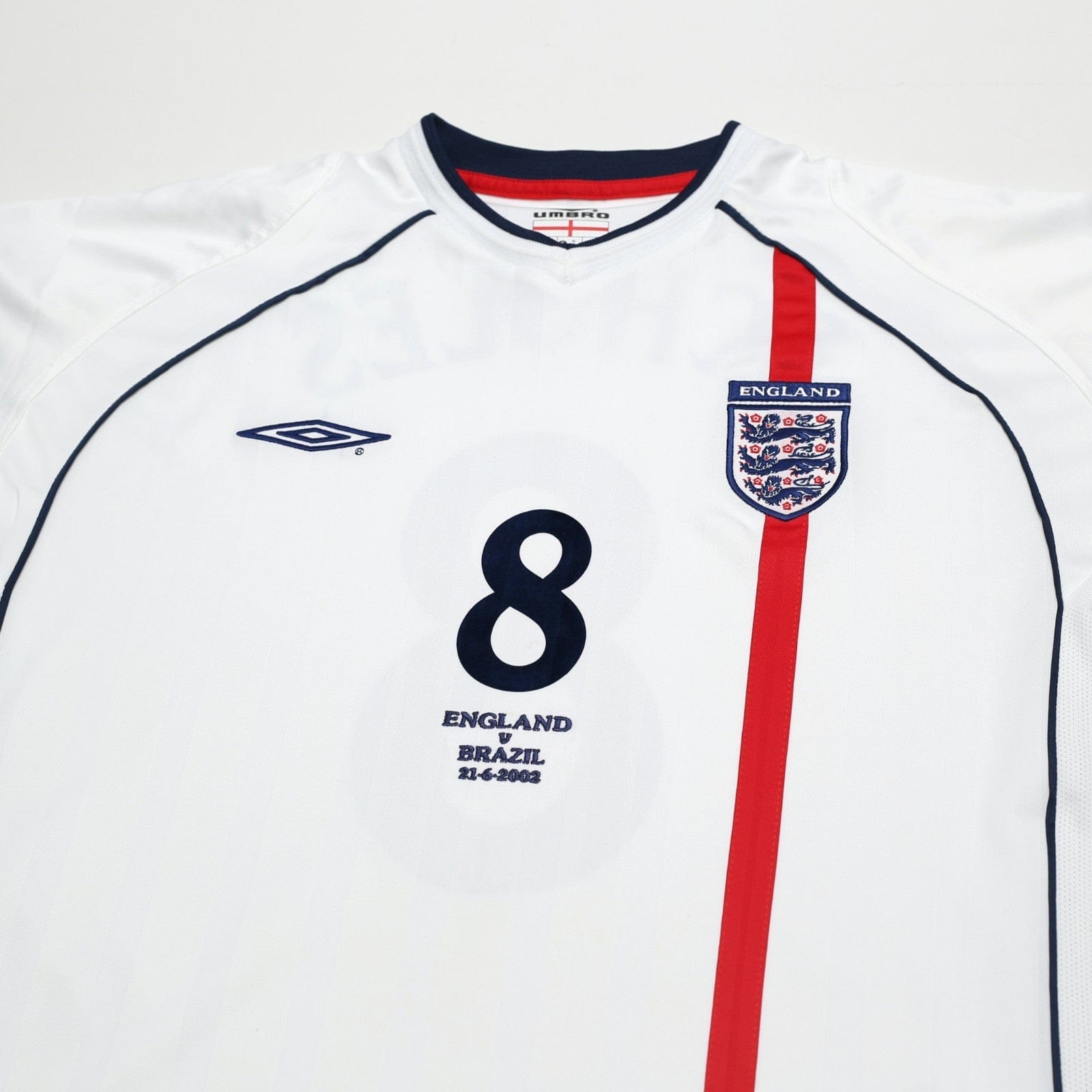 2001/03 Scholes #8 England Vintage Umbro Home Football Shirt (XL) Brazil 2002 WC