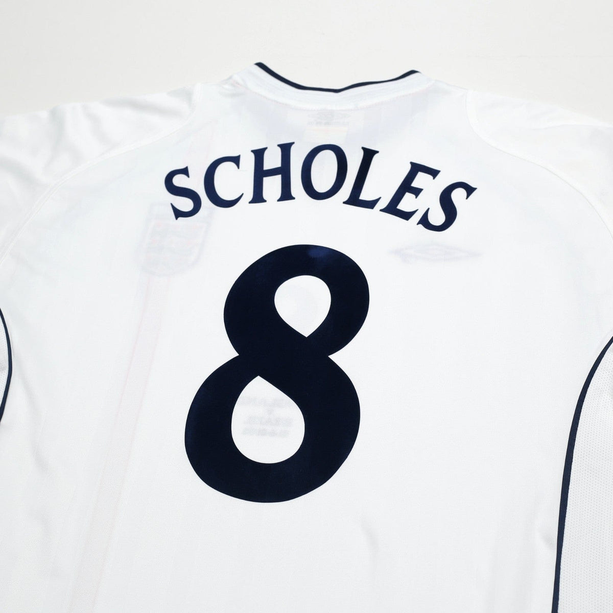 2001/03 Scholes #8 England Vintage Umbro Home Football Shirt (XL) Brazil 2002 WC