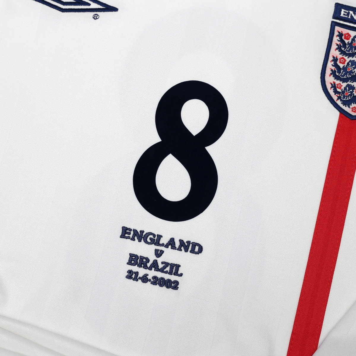 2001/03 Scholes #8 England Vintage Umbro Home Football Shirt XXL Brazil 2002 WC