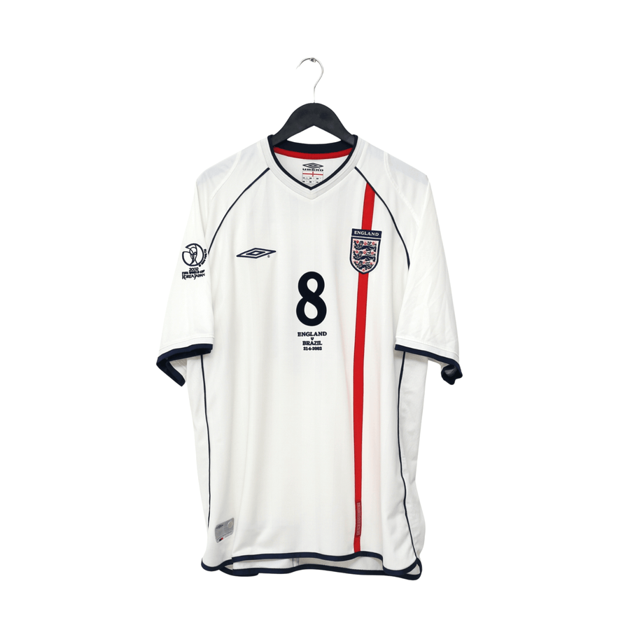 2001/03 Scholes #8 England Vintage Umbro Home Football Shirt XXL Brazil 2002 WC