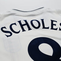 2001/03 Scholes #8 England Vintage Umbro Home Football Shirt XXL Brazil 2002 WC