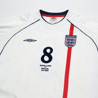 2001/03 Scholes #8 England Vintage Umbro Home Football Shirt XXL Brazil 2002 WC